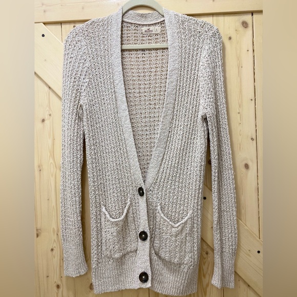 Hollister Sweaters - ❤️‍🔥❤️‍🔥Hollister Bohemian Creamy Tan Knit Buttoned Longer Beach Shabby Cardigan